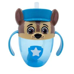 PAW Patrol 7oz Weighted Straw Trainer Cup - 6m+: BPA-Free, Stainless Steel, Flip-Top Lid, Chase Design