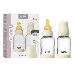 Bibs Glass Baby Bottle Set with Latex Nipple - 4 fl oz/2pk