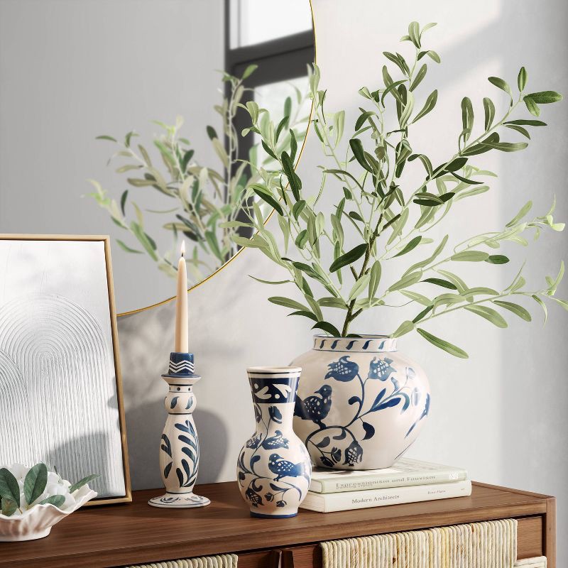 slide 2 of 3, Painted Ceramic Taper Candle Holder - Threshold™, 1 ct