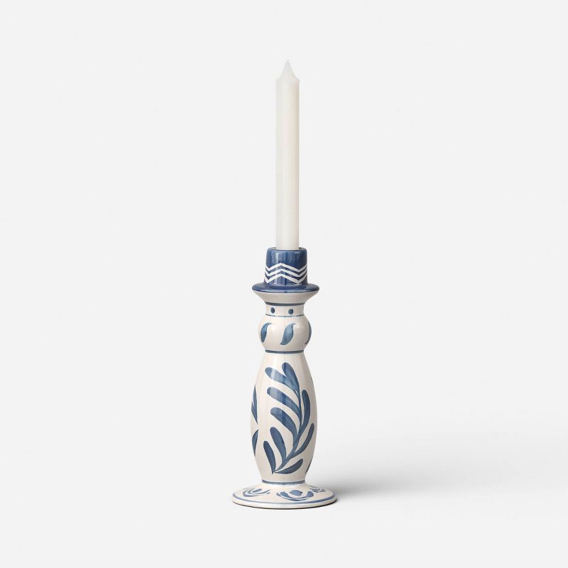 slide 3 of 3, Painted Ceramic Taper Candle Holder - Threshold™, 1 ct