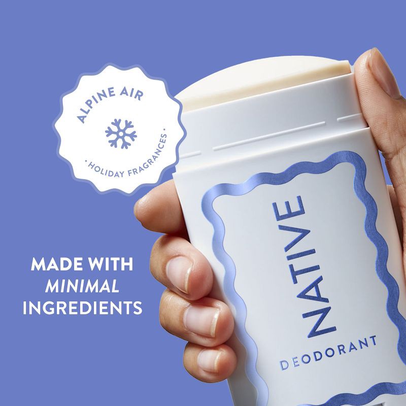 slide 5 of 9, Native Holiday Limited Edition Aluminum-Free Deodorant - Alpine Air - 2.65oz, 2.65 oz
