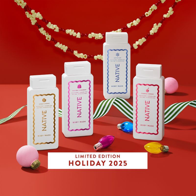 slide 7 of 9, Native Holiday Limited Edition Sulfate-Free Body Wash - Alpine Air - 18 fl oz, 18 fl oz