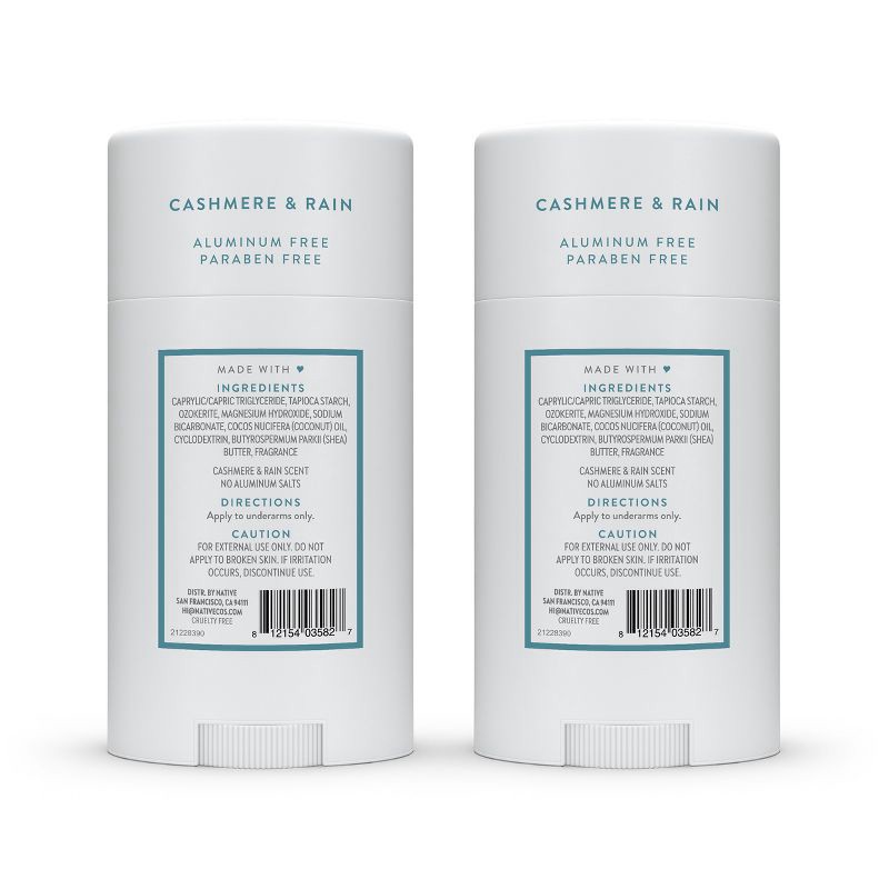 slide 4 of 4, Native Twin Pack Deodorant - Cashmere & Rain - 4.6oz/2ct, 2 ct; 4.6 oz