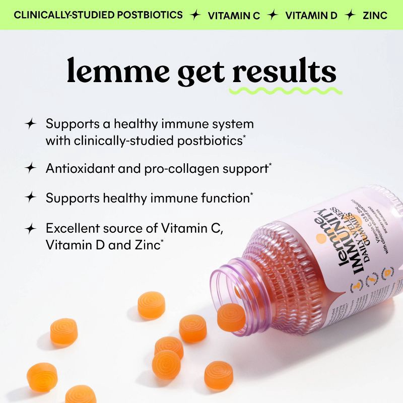 slide 3 of 7, Lemme Immunity Daily Wellness Gummies - 60ct, 60 ct