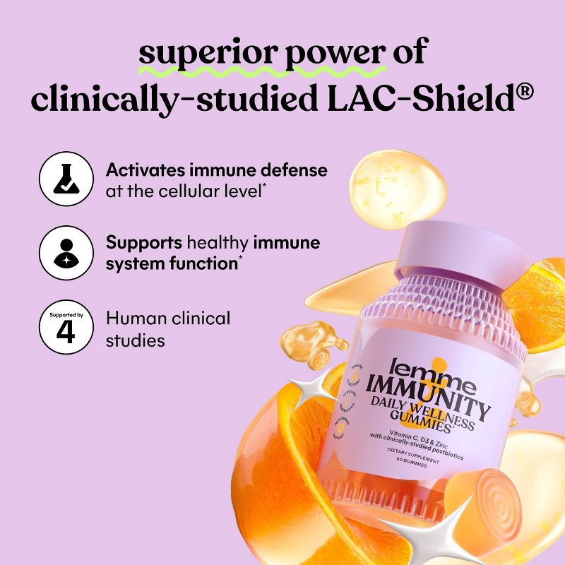 slide 5 of 7, Lemme Immunity Daily Wellness Gummies - 60ct, 60 ct
