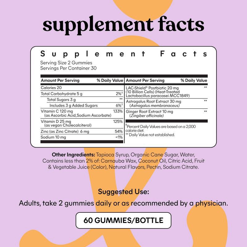 slide 6 of 7, Lemme Immunity Daily Wellness Gummies - 60ct, 60 ct