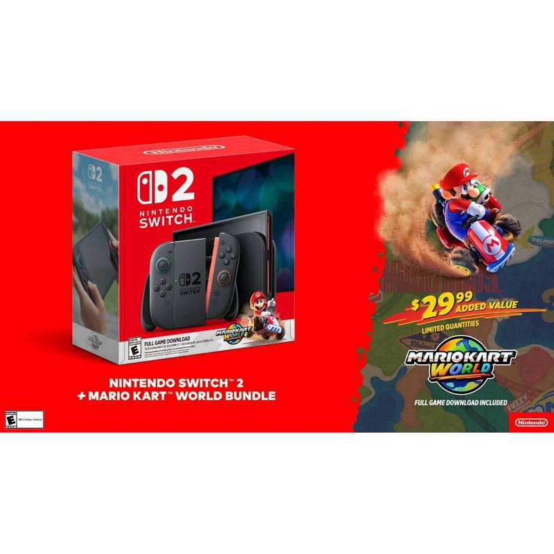 slide 1 of 16, Nintendo Switch 2 Console + Mario Kart World Bundle (Digital Download in Console), 1 ct