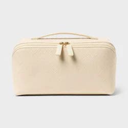 Sonia Kashuk™ Diagonal-Zip Makeup Bag - Textured Cream