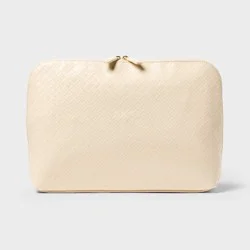Sonia Kashuk™ Fold-Open Dome Makeup Bag - Textured Cream