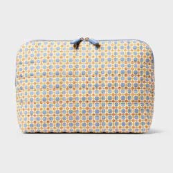Sonia Kashuk™ Fold-Open Dome Makeup Bag - Blue/Yellow Quilted