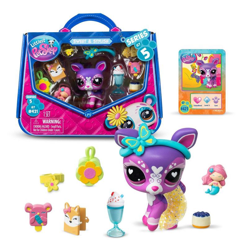 slide 1 of 6, Littlest Pet Shop Surprise Reveal Figures Sweet and Stylish Preppy, 1 ct