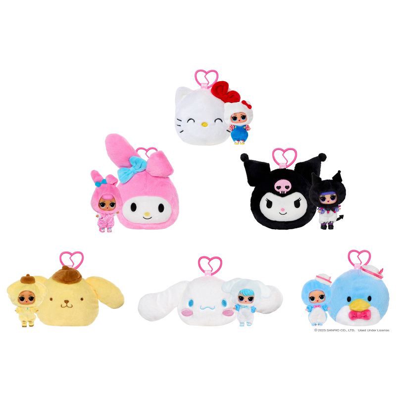 slide 9 of 9, L.O.L. Surprise! Loves Hello Kitty and Friends Reversible Plush Surprise - Blind Plush with Matching Tot and Keychain, 1 ct