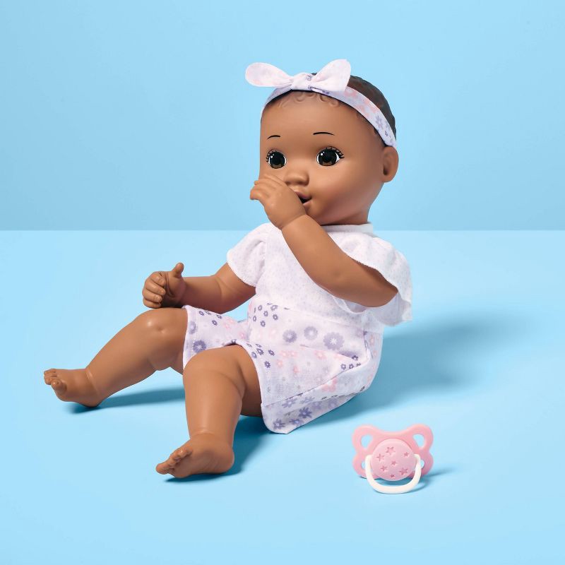 slide 2 of 5, 14" Dark Brown Hair/Brown Eyes Girl Baby Doll - Gigglescape™, 1 ct