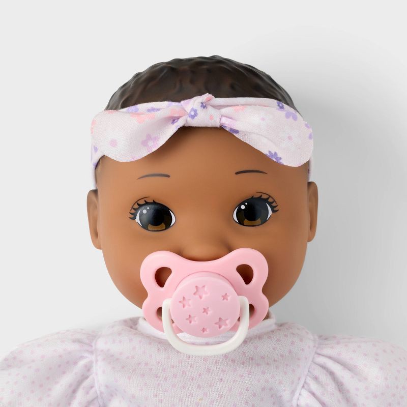 slide 3 of 5, 14" Dark Brown Hair/Brown Eyes Girl Baby Doll - Gigglescape™, 1 ct