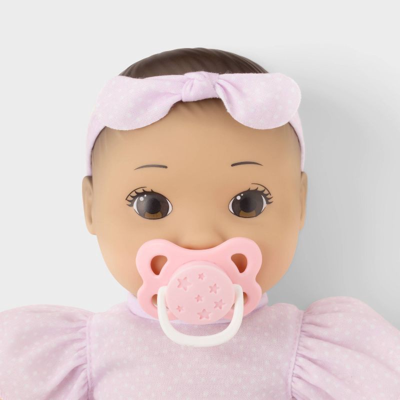 slide 3 of 5, 14" Black Hair/Brown Eyes Girl Baby Doll - Gigglescape™, 1 ct
