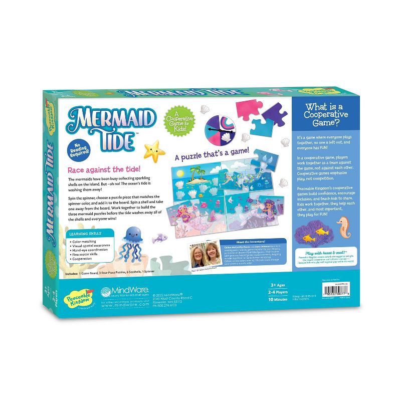 slide 3 of 3, Peaceable Kingdom Mermaid Tide Board Game: Creative Play for 2-4 Players, Emotional Development Focus, 10-Minute Gameplay, 1 ct