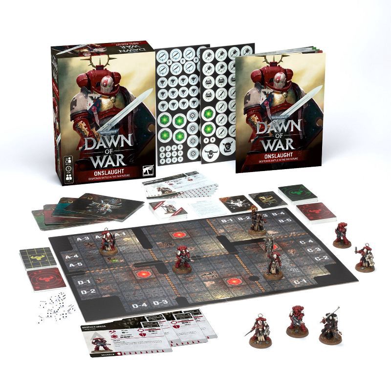 slide 2 of 4, Games Workshop Dawn of War: Onslaught Board Game: Strategy for 1-4 Players, Social Skills, Includes Cards & Figures, 1 ct