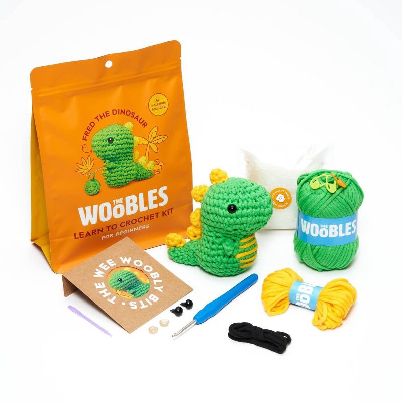 slide 1 of 9, The Woobles Fred the Dino Crochet Kit, 1 ct