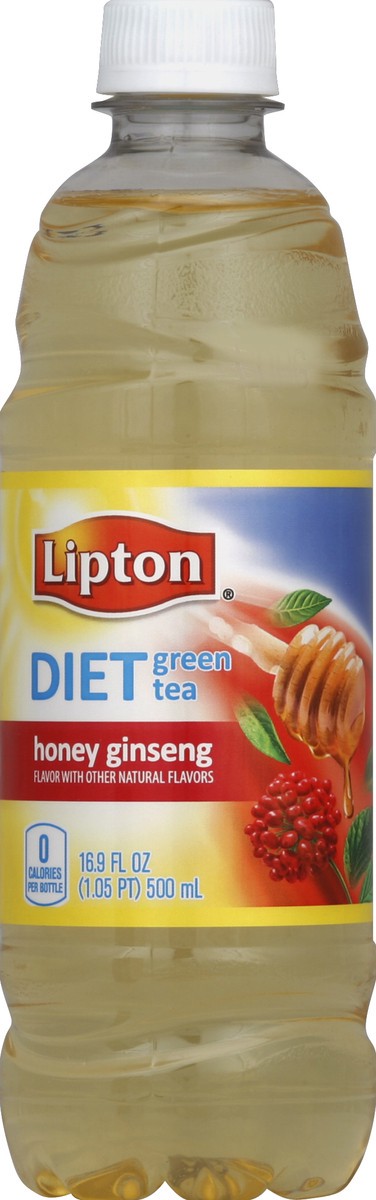 slide 2 of 4, Lipton Diet Honey Ginseng Iced Green Tea - 12 ct; 16.9 fl oz, 12 ct; 16.9 fl oz