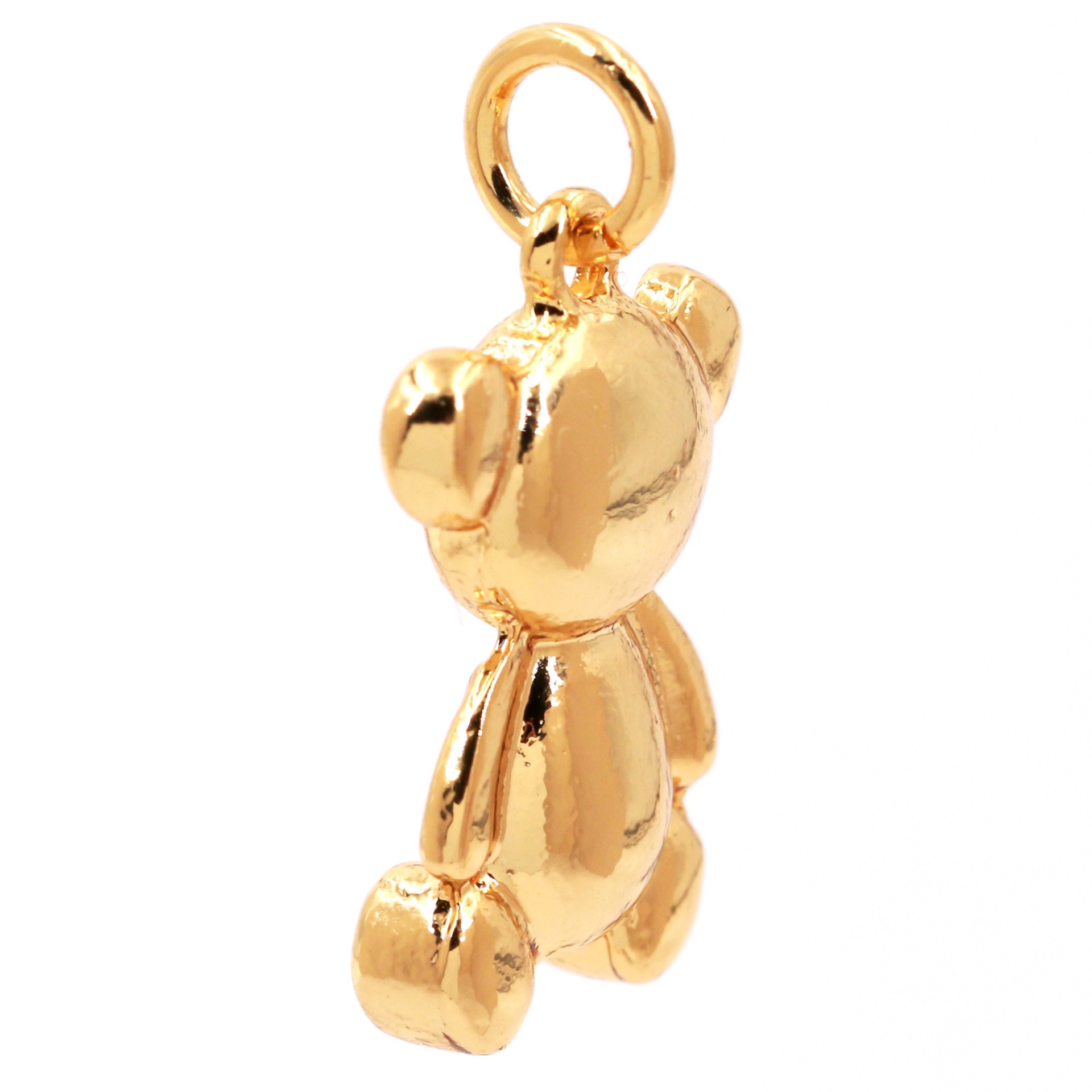 slide 2 of 4, 14k Gold Plated Teddy Bear Charm By Bead Landing, 0.53 in x 0.78 in x 0.08 in