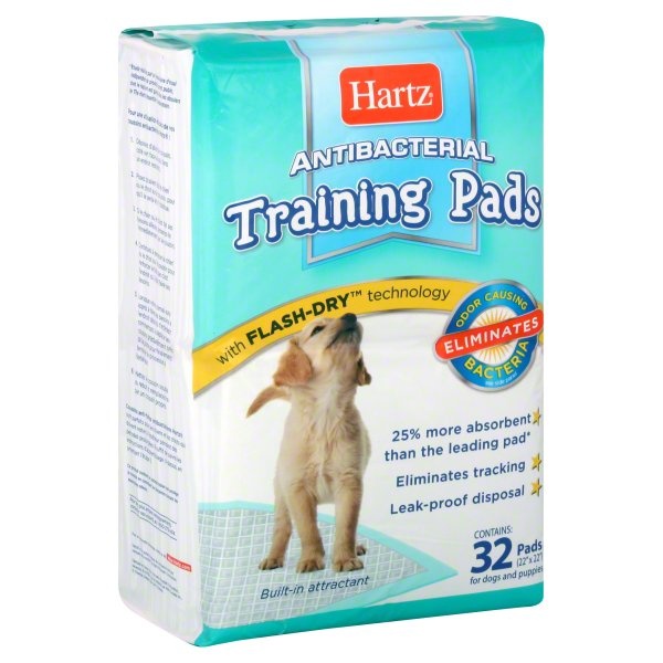 slide 1 of 1, Hartz Training Pads, Antibacterial, for Dogs and Puppies, 1 ct