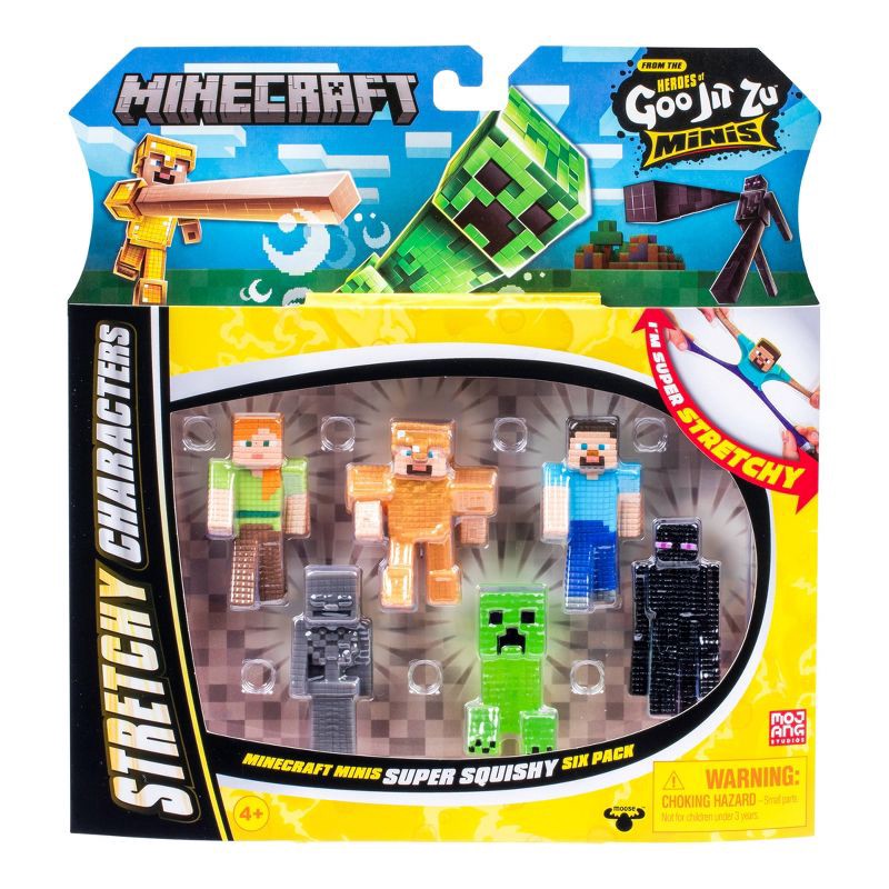 slide 1 of 6, Goo Jit Zu Minecraft Mini Figure 6-pack, 1 ct