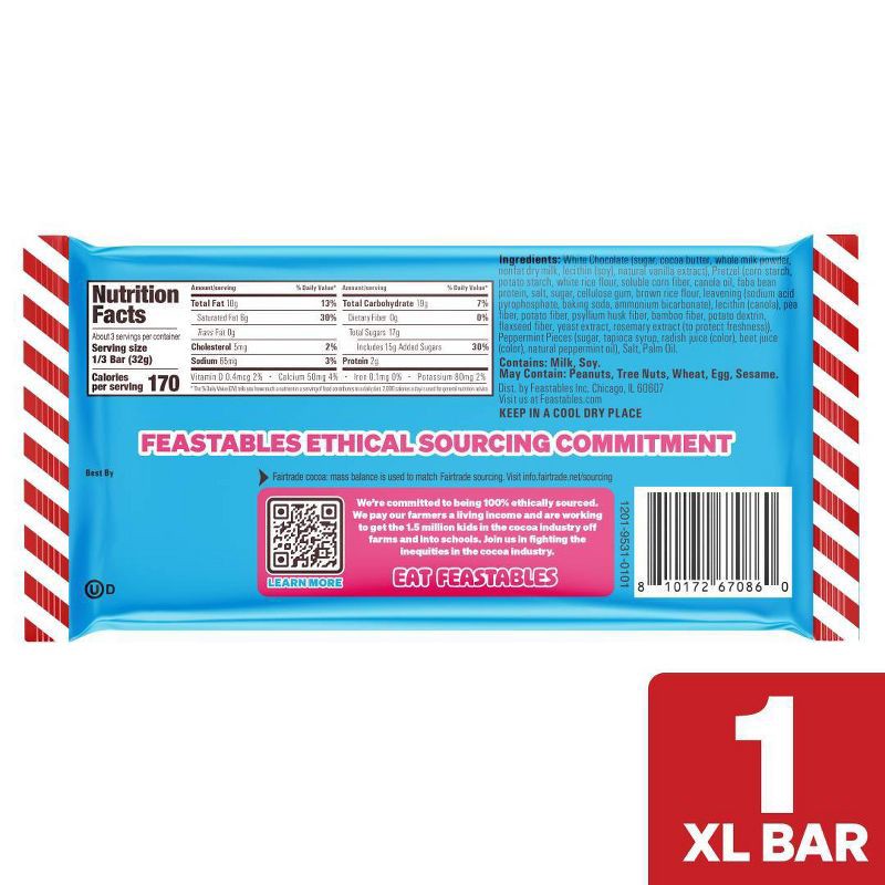 slide 9 of 9, Feastables Pretzel Mint Crunch XL Christmas Chocolate Bar Stocking Stuffer - 3.35oz, 3.35 oz