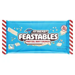 Feastables Pretzel Mint Crunch XL Christmas Chocolate Bar Stocking Stuffer - 3.35oz