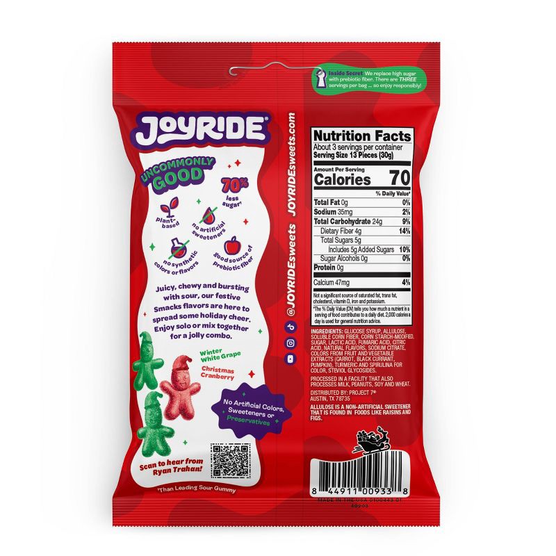 slide 2 of 4, JOYRIDE Sour Santa Christmas Candy Smacks - 3.5oz, 3.5 oz