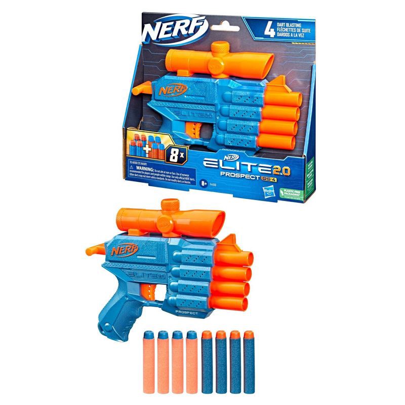 slide 2 of 6, NERF Elite 2.0 Prospect QS 4 Toy Blaster, 1 ct