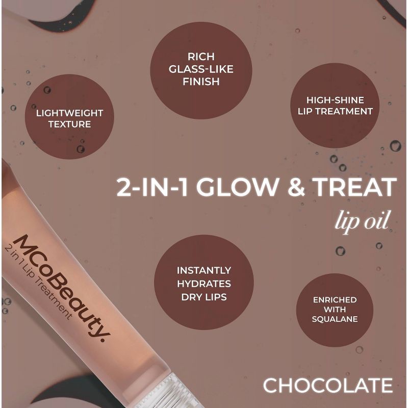 slide 4 of 4, MCoBeauty 2-in-1 Glow & Treat Lip Oil - Chocolate - 0.51 fl oz, 0.51 fl oz