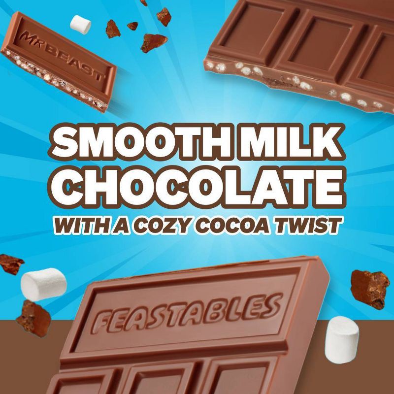 slide 4 of 9, Feastables Hot Cocoa Crunch XL Christmas Candy Chocolate Bar Stocking Stuffer - 3.35oz, 3.35 oz