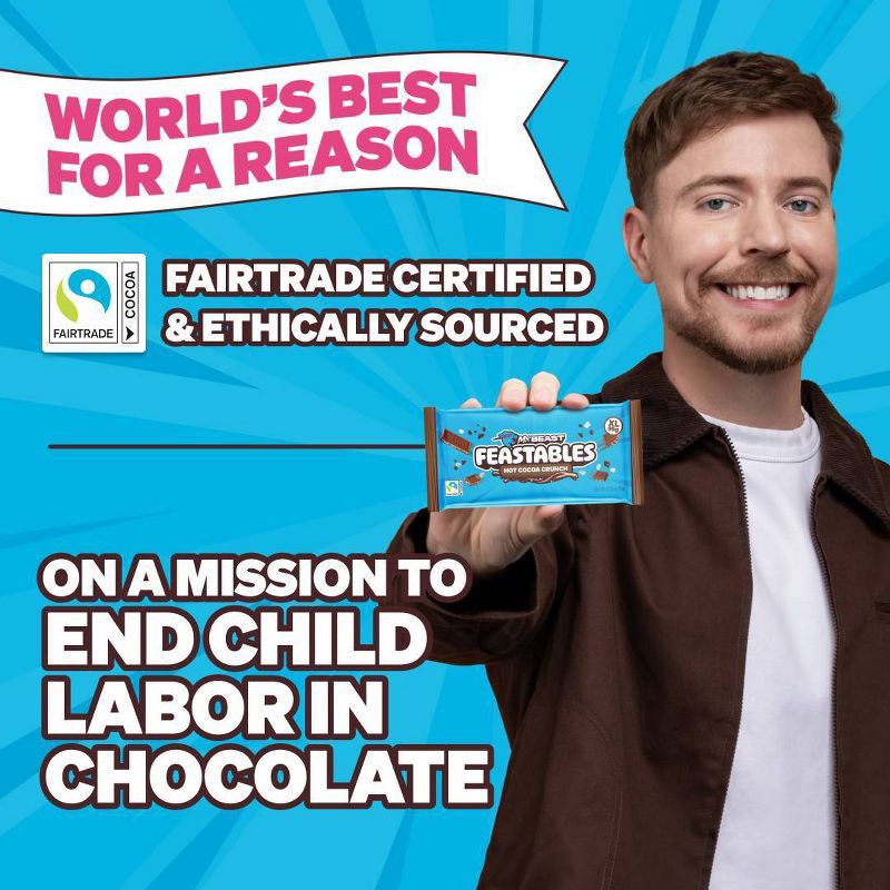 slide 7 of 9, Feastables Hot Cocoa Crunch XL Christmas Candy Chocolate Bar Stocking Stuffer - 3.35oz, 3.35 oz