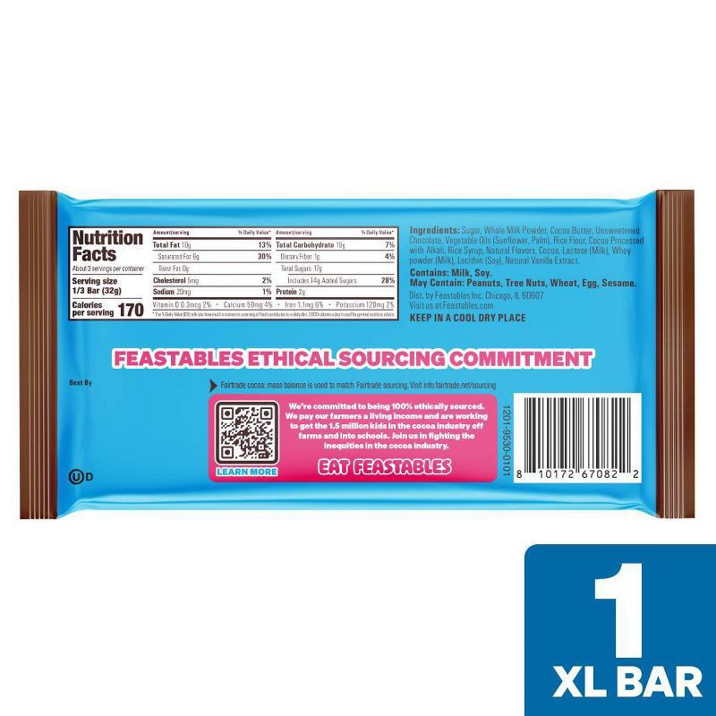 slide 8 of 9, Feastables Hot Cocoa Crunch XL Christmas Candy Chocolate Bar Stocking Stuffer - 3.35oz, 3.35 oz