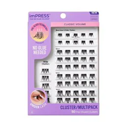 KISS Products Impress Pre-Glued Lash Clusters - Classic Volume False Eyelashes - 50ct