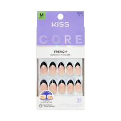 KISS Products KISS Nails CORE French Tip Press-On Fake Nails - Short Coffin - Full of Fun - 35ct