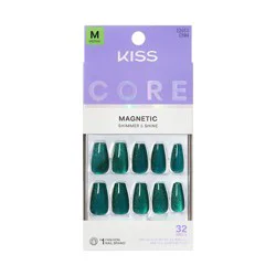 KISS Products Kiss Core Magnetic Press-On Fake Nails Medium Coffin - Shimmering - 35ct