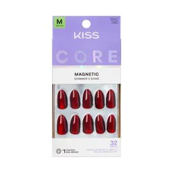 KISS Products Kiss Core Magnetic Press-On Fake Nails Medium Almond - Apple Blossom - 35ct