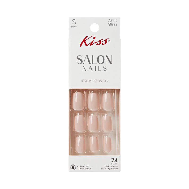 slide 1 of 9, KISS Nails Salon Press-On Fake Nails - Short Squoval - Viral - 25ct, 25 ct