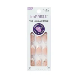 KISS Products KISS Nails imPRESS Design French Tip Press-On Fake Nails - Medium Almond - Star player - 33ct