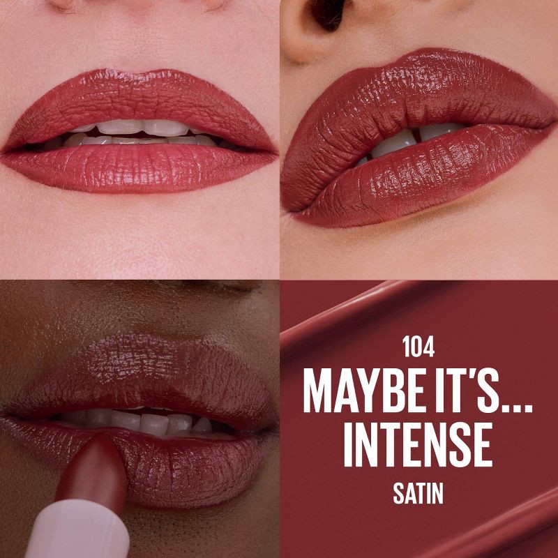 slide 3 of 10, Maybelline Serum Lipstick with Hyaluronic Acid - Satin - 104 Maybe Its Intense - 0.12oz, 0.12 oz