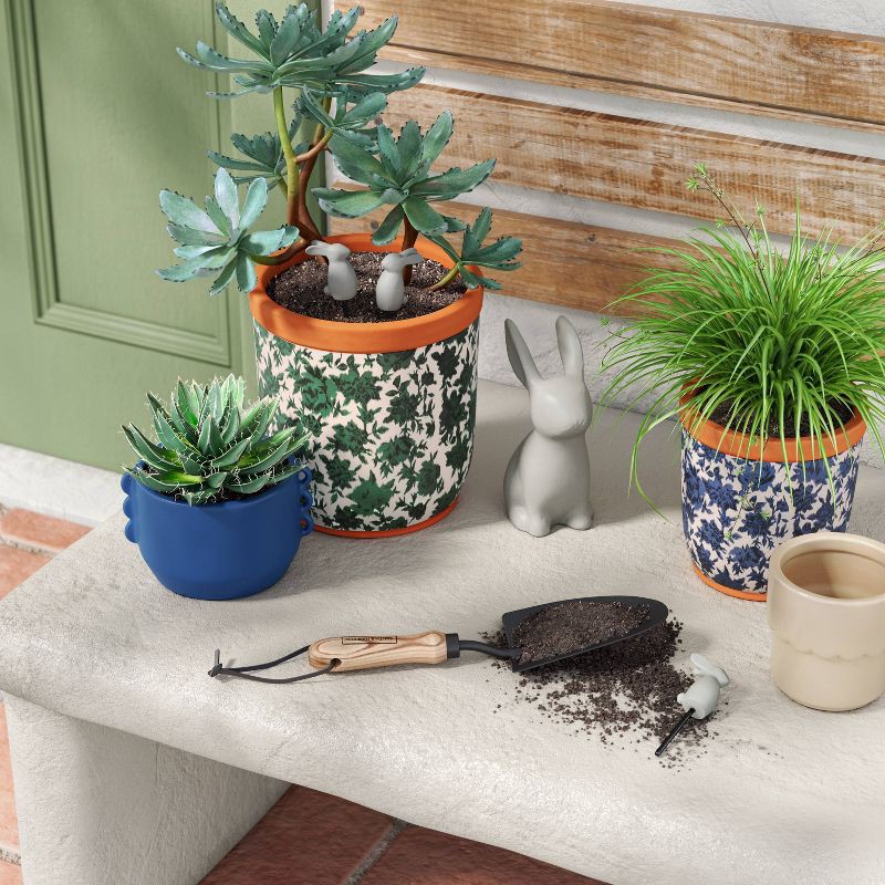 slide 2 of 4, Cement 3pc Rabbit Decorative Garden Stakes Gray - Threshold™, 3 ct