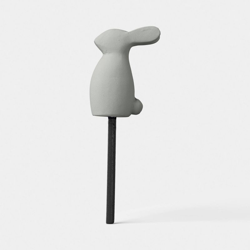 slide 3 of 4, Cement 3pc Rabbit Decorative Garden Stakes Gray - Threshold™, 3 ct