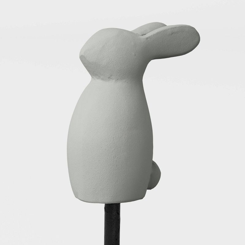 slide 4 of 4, Cement 3pc Rabbit Decorative Garden Stakes Gray - Threshold™, 3 ct