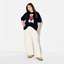 Women's Mid-Rise Cable Sweater Pants - Wild Fable™ Off-White XXL