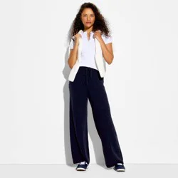 Women's Mid-Rise Cable Sweater Pants - Wild Fable™ Navy Blue XL