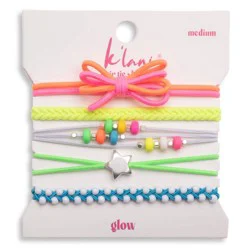 K'lani Hair Tie Bracelets - Glow: Elastic Band, Securing Hair, All Hair Types