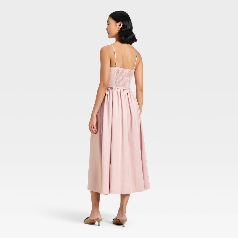 slide 2 of 3, Women's Bow Belt Midi Dress - A New Day™ Pink M, 1 ct