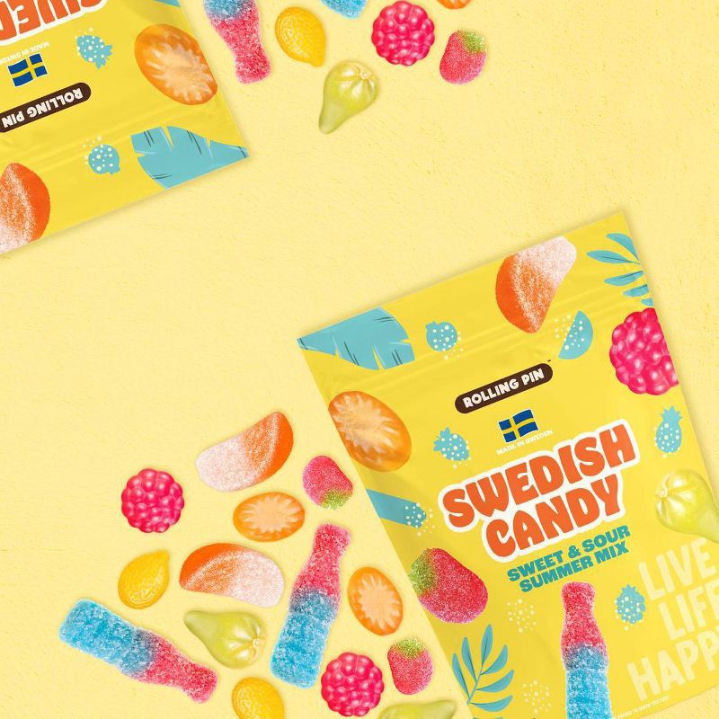 slide 3 of 3, Rolling Pin Sweet & Sour Summer Mix Gummy Swedish Candy - 5.2oz, 5.2 oz