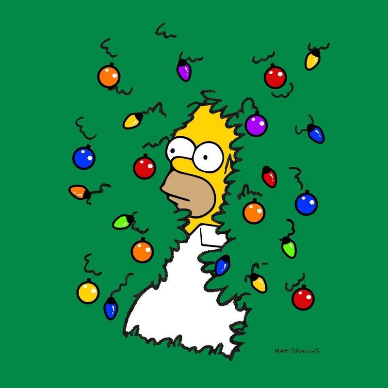 slide 2 of 3, Men's The Simpsons Crewneck Fleece Sweatshirt - Green XXL, 1 ct